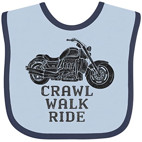 inktastic Crawl Walk Ride Motorcycle Baby Bib
