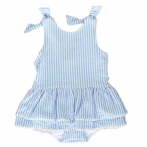 Caden Lane® | Tiered Skirt with White Pom Trim