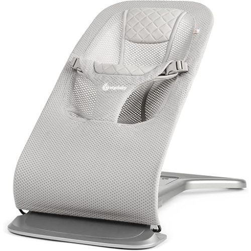 Ergobaby Evolve 3-in-1 Mesh Bouncer, Adjustable Multi Position Baby Bouncer Seat, Fits Newborn to Toddler, Grey Mesh