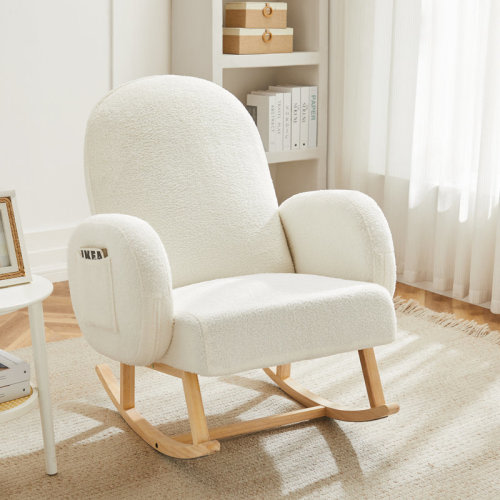 Isabelle & Max™ Antoin 28.8" W Rocking Chair with Side Pocket and Solid Wood Leg & Reviews | Wayfair