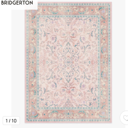 Bridgerton Fit For A Queen Soft Rose Tufted Rug | Ruggable