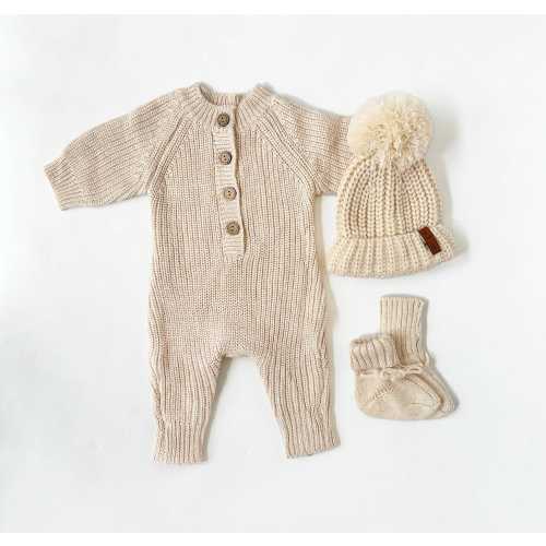 baby knit Jumpsuit outfit | Combo Options| Beanie booties Jumper| RICE Harper