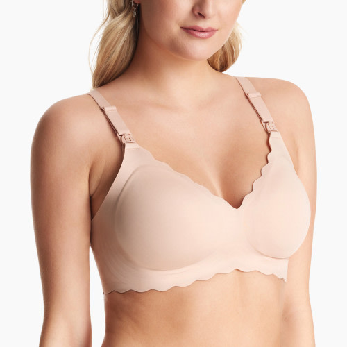 Momcozy Jelly Strip Nursing Bra - Oyster Pink, L