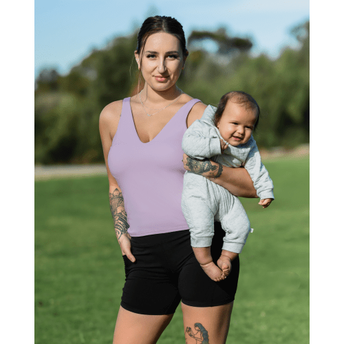 Wren Active V-neck Nursing Tank Top | Lavender Mist - Kindred Bravely