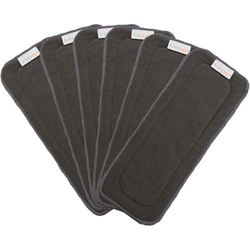 ALVABABY Reusable 5 Layers 6 Pack Inserts for Baby Cloth Diaper and Cloth Diapers Covers 6ZTN