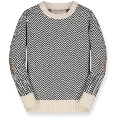 Hope & Henry Boys' Long Sleeve Crew Neck Pullover Sweater
