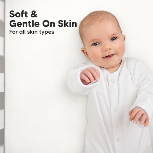 KeaBabies 2-Pack Organic Crib Sheets for Boys, Girls - 52x28 Fitted Crib Mattress Sheet Neutral, Breathable Jersey Cotton Cover for Baby Bed, Toddler Mattress, Soft & Cute Prints (Soft White)
