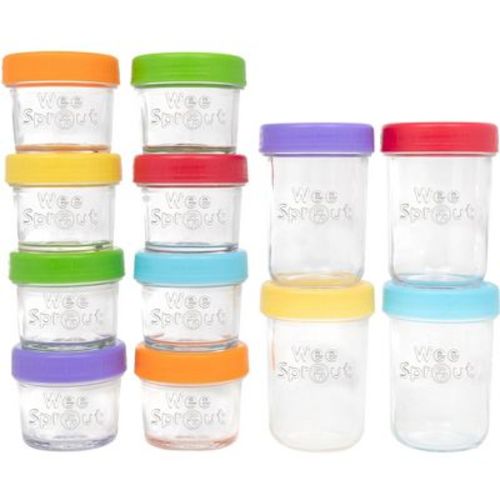 WeeSprout Glass Baby Food Storage Jars with Lids, Reusable Small Containers - 4/8 oz, 8/12 Pack