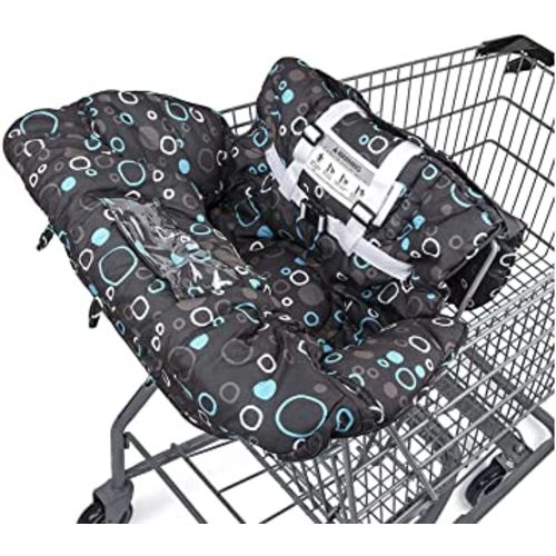 Premium Shopping Cart Cover & High Chair Cover, Easy Install, Harness System, Soft Comfort Cushioning, Universal Size (Black)