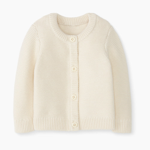 Hanna Andersson Baby Sweater Knit Cardigan - Ecru, 6-12 Months