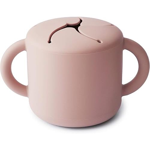mushie Silicone Snack Cup | Spill Proof Food Container for Toddler and Baby (Blush)