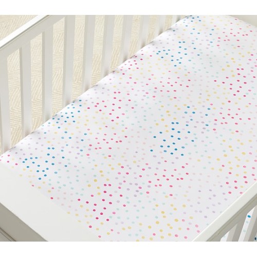 Nadia Dot Organic Fitted Crib Sheet