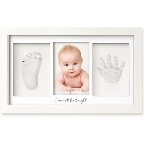 Baby Footprint Kit - Baby Hand and Footprint Kit - Duo Baby Picture Frame for Newborn - Baby Keepsake - Baby Shower Gifts for Mom - Baby Handprint Kit for Registry Boys, Girls (Alpine White) - Duo Frame, 13" x 7.9"