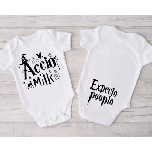 Accio Milk, Expecto Poopio Bodysuit, Funny Baby Bodysuit, Cute Loved Shirt, Snuggle This Muggle, Magic World TB367 - Etsy