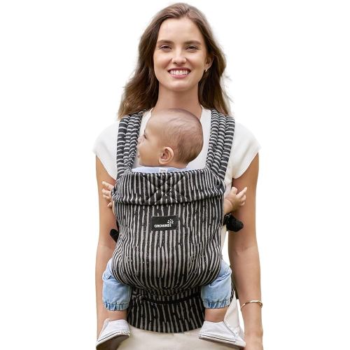 GROWNSY Baby Carrier Newborn to Toddler, Ergonomic Baby Toddler Carrier Wraps with Head Support, Easy to Wear, Infant Carrier Baby Gift, Travel and Hiking Friendly, for 7 to 44 lb (Flow-Stripe)