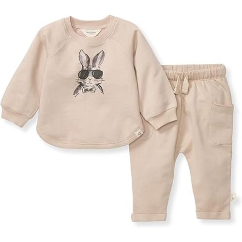 Burt's Bees Baby baby-boys Shirt and Pant Set, Top & Bottom Outfit Bundle, 100% Organic Cotton
