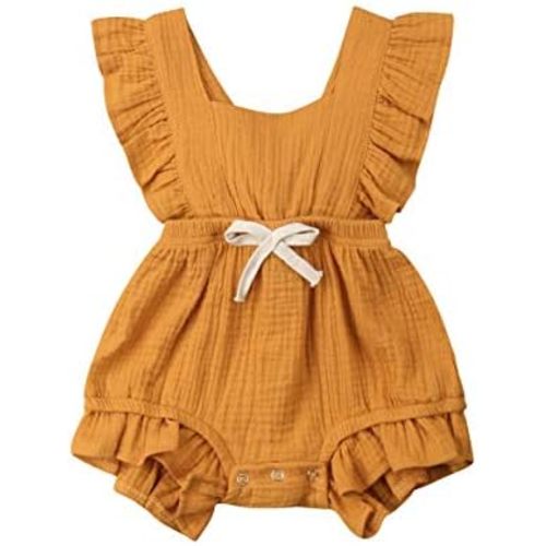Newborn Baby Girl Romper Bodysuits Cotton Flutter Sleeve One-piece Romper Outfits Clothes