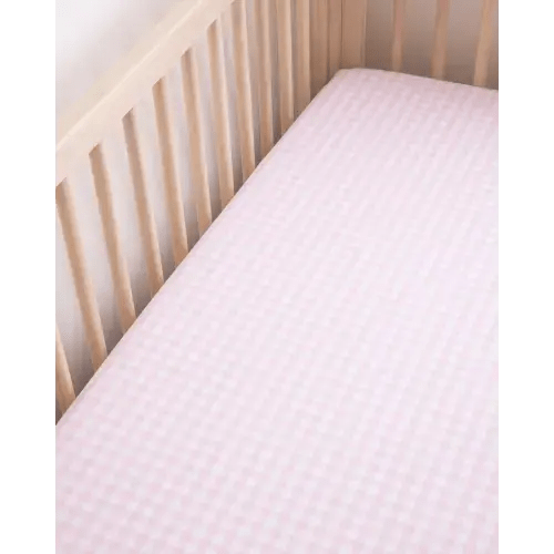Luxe Premium Cotton Pink Gingham Crib Sheet