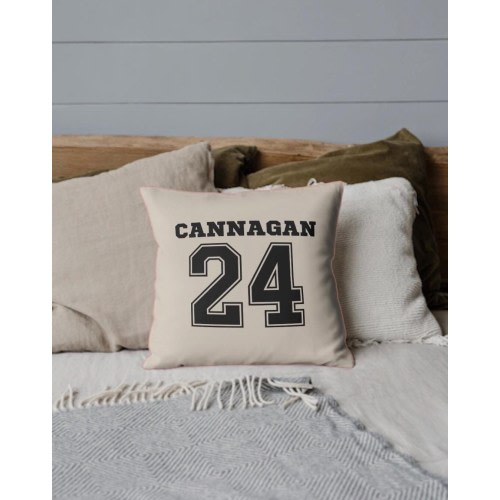 Boys Sports Number Pillow, Custom Boys Jersey Throw Pillow, Boys Bedroom Decor, Personalized Sports Theme Bedroom Decor