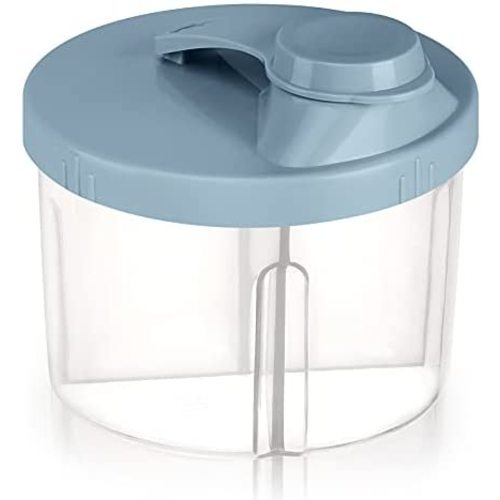 Accmor Baby Milk Powder Formula Dispenser, Non-Spill Rotating Four-Compartment Formula Dispenser and Snack Storage Container for Infant Toddler Children Travel Outdoor, Blue