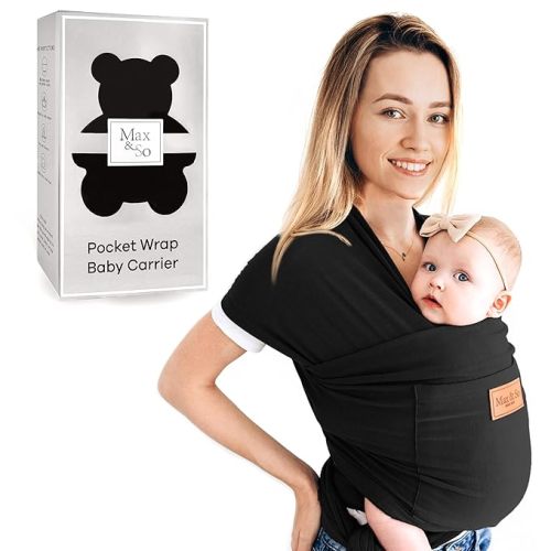 Baby Wrap Carrier – Baby Carrier Newborn to Toddler – Soft, Hands-Free & Stretchy – Cotton – Ergonomic, Breathable, Machine Washable – Newborn Baby Carrier – Adjustable Fit (8-35 lbs)