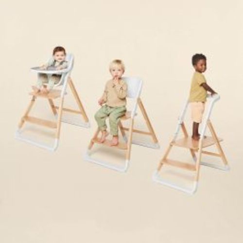 Evolve 3-in-1 or 2-in-1 High Chair Set: Natural Wood, with Kitchen Helper