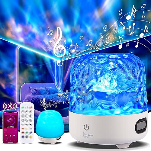 Luminorthe Cube Lamp with Bluetooth Speaker, 16 Color Northern Lights Projector Ocean Crystal Lamp with Remote Control, Night Light for Kids Bedroom, Gifts for Girls, Adults Christmas, Room Decor