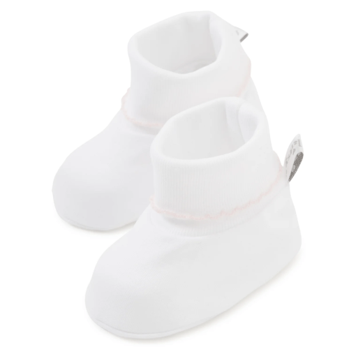 White/Pink Kissy Basics Booties
