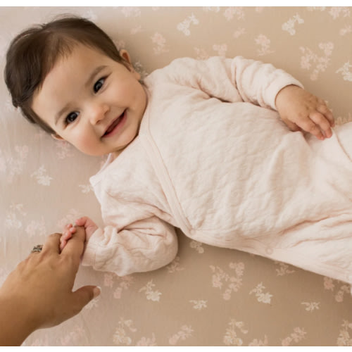 Organic Cotton Quilted Bee Wrap-Front Baby Jumpsuit - Ranunculus – Burt's Bees Baby