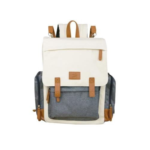 Cotton Canvas Baby Diaper Bag, Insulated Backpack With Change Pad, Waterproof Vegan Leather Rucksack - Etsy
