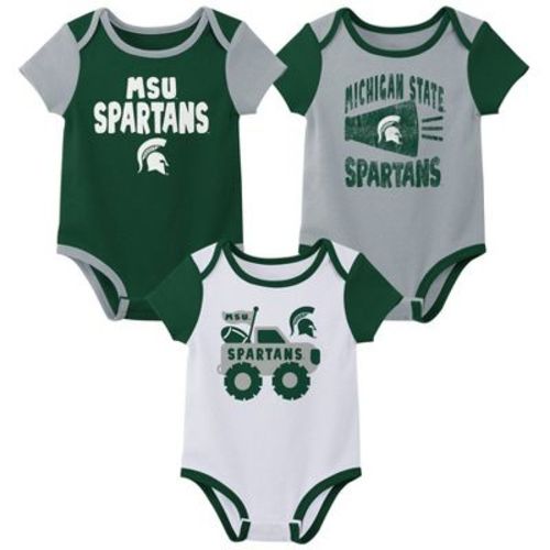 NCAA Michigan State Spartans Infant Boys' 3pk Bodysuit - 6-9M: Team Logo Apparel