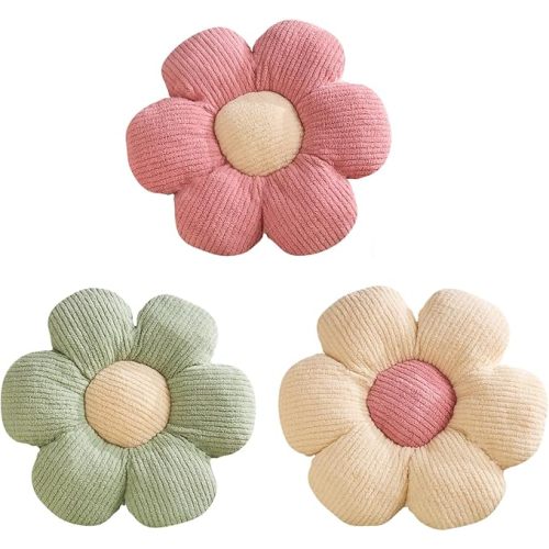 3 Pcs Flower Shaped Throw Pillow - Sunflower Pillow, Soft & Comfortable, Decorative Floral Design, 15.7 Inch (diameter), 3 Count