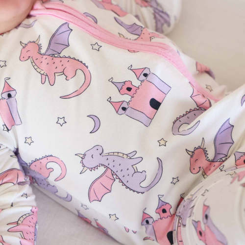 Dragon Adventure Convertible Zip Romper | Pink