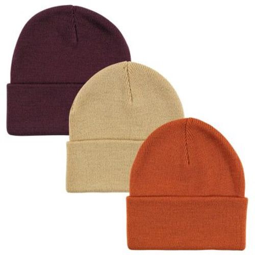 Hudson Baby Family Knit Cuffed Beanie 3pk, Rust