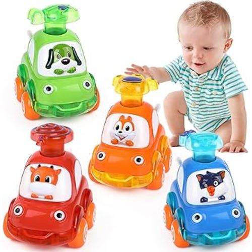 Cars Toys for 1 Year Old Boy: Press and Go Cartoon Toys Cars for Toddlers 1-3 Baby Toys 12-18 Months Toddler Toys Age 1-2 One Year Old Boy Toys First Birthday Gifts for 1 2 3 Year Old Boys Girls