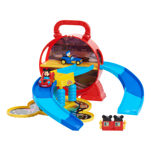 Disney Junior Mickey Mouse Stow ’n Go Garage, Figure and Vehicle Playset Baby and Toddler Toys 11 in
