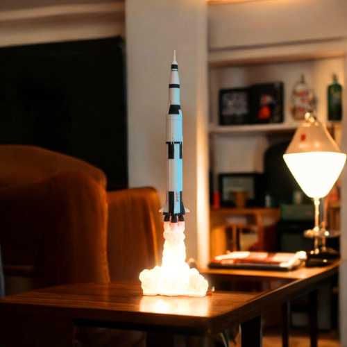 Saturn V Rocket Lamp, 3D Printed Desk Light,Nasa Space Decor, Nasa Light Gift Space Lover Lamp Space X Table Lamp Space Room