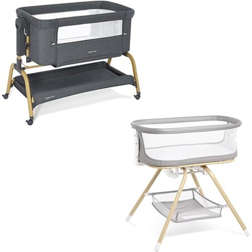 ANGELBLISS 3 in 1 Baby Bassinet + Rocking Bassinet with Detachable Portable Nest