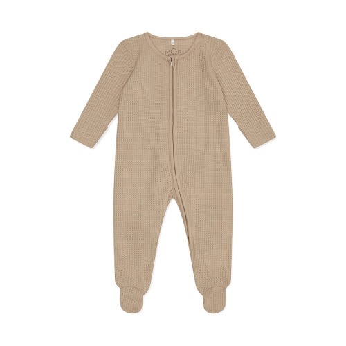 Clever Zip Waffle Fitted One-Piece Footie, 0-3M