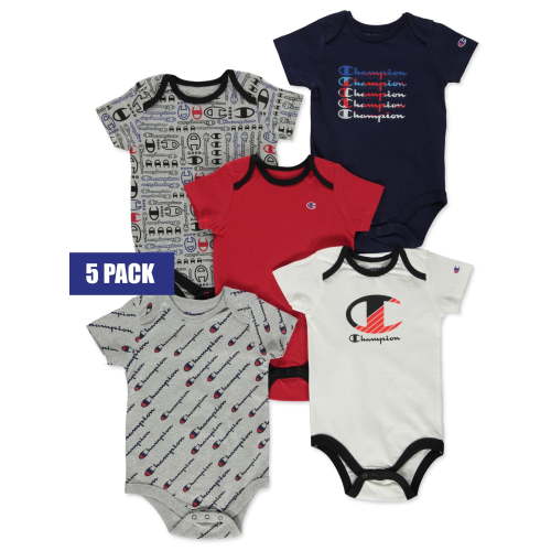 Champion Baby Boys' 5-Pack Bodysuits Color: navy