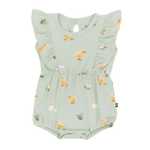 6-12M, Bubble Romper in Aloe Chick