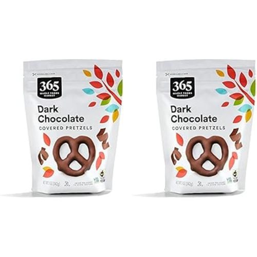 365 by Whole Foods Market, Dark Chocolate Pretzels, 5 Ounce (Pack of 2)