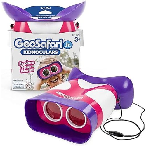Educational Insights GeoSafari Jr. Kidnoculars Pink Binoculars For Toddlers & Kids, Gift for Toddlers Ages 3+