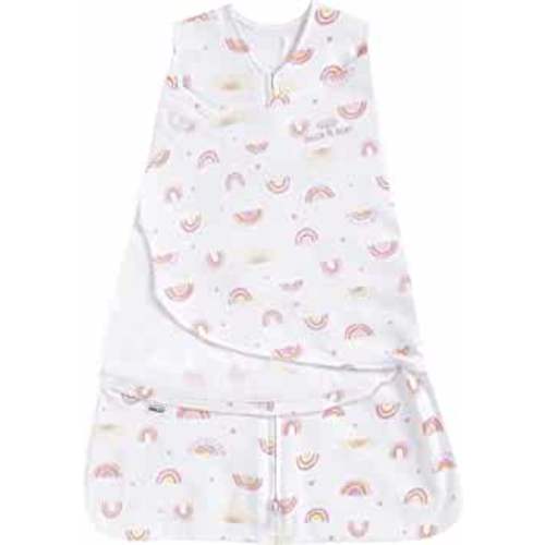 HALO 100% Cotton Sleepsack Swaddle, 3-Way Adjustable Wearable Blanket, TOG 1.5, Sunshine Rainbows, Newborn, 0-3 Months