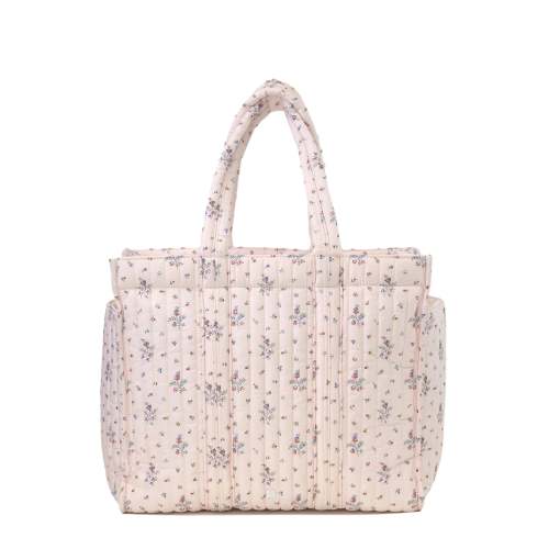 Quilted Go Go Tote in Hampton Floral (Blue) or Pimlico Stripe Chambray