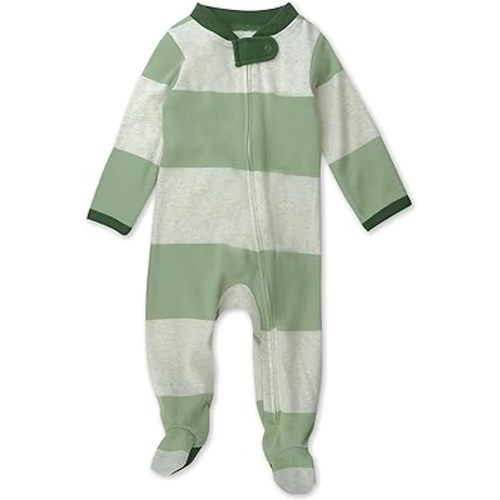 HonestBaby Sleep and Play Footed Pajamas One-Piece Sleeper Jumpsuit Zip-front PJs Organic Cotton for Baby Boys, Unisex