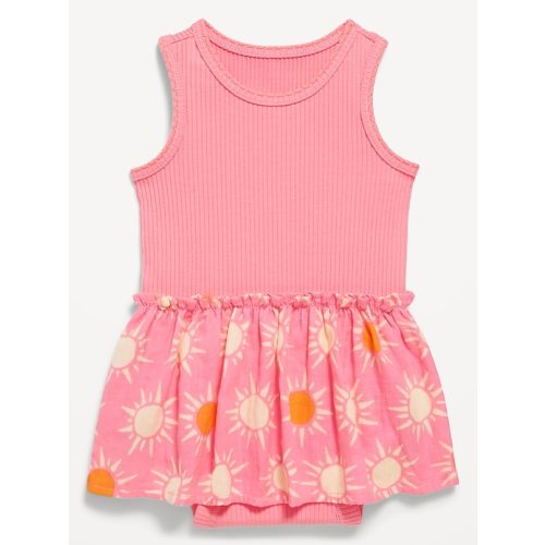 Sleeveless Ribbed Bodysuit Dress for Baby