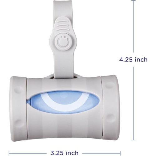 Ubbi Retractable On the Go Bag Dispenser for Travel, Diaper Bag Accessory Must Have for Newborn, Helpful Item, Baby Gift, Lavender Scented, Gray