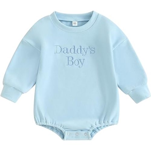 VISGOGO Newborn Infant Baby Boy Girls Oversized Romper Little Dude Sweater Onesie Coming Home Outfit Neutral Clothes