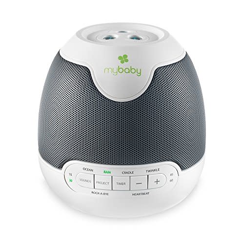 MyBaby Lullaby Sound Machine & Projector – Baby Sleep Machine Plays 6 Sounds & Lullabies, Projects Soothing Images - Auto-Off Timer, Adjustable Volume, Great for Baby Registry and Baby Shower Gifts
